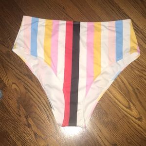 High-Wasted Rainbow Bathing Suit Bottoms